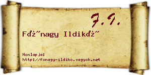 Fónagy Ildikó névjegykártya